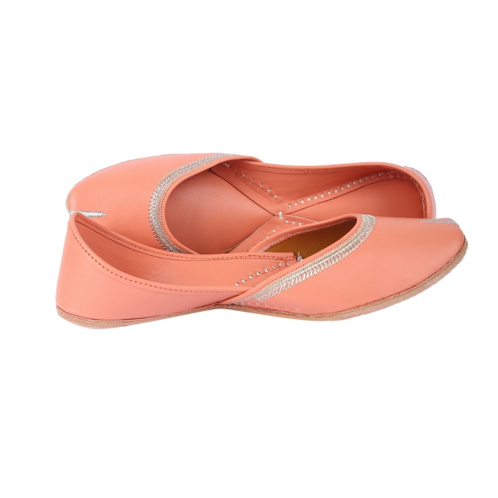 Peach Hand Made Jutti | Summery | Casual | Day Wear | Cushion Comfort