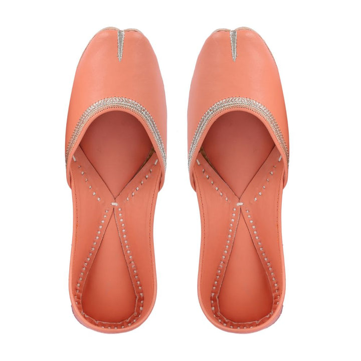 Peach Hand Made Jutti | Summery | Casual | Day Wear | Cushion Comfort