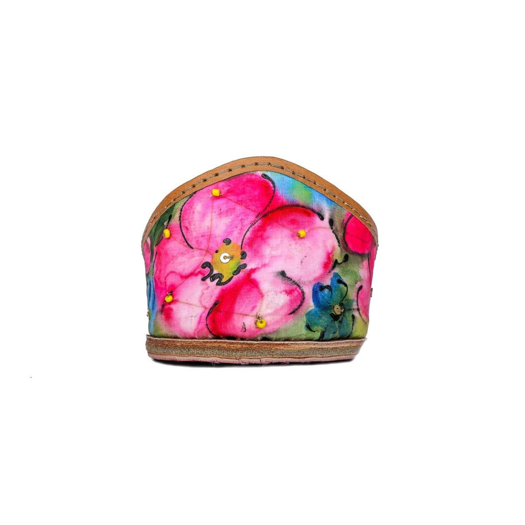 Periwinkle Women Jutti | Hand Painted & Hand Embellished | Fuchsia Pink