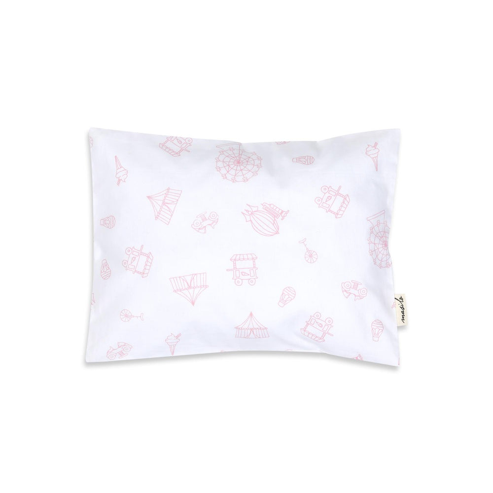 Pink Printed Mini Cot Bedding Set For Babies | Cotton | Set Of 4