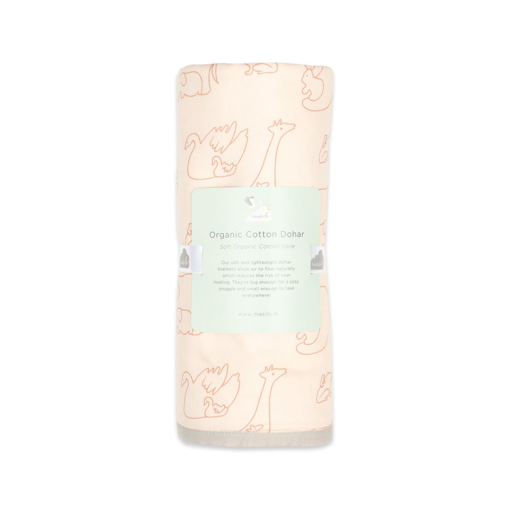 Pink Soft Dohar Blanket For Babies | Cotton | 42 x 42 Inches