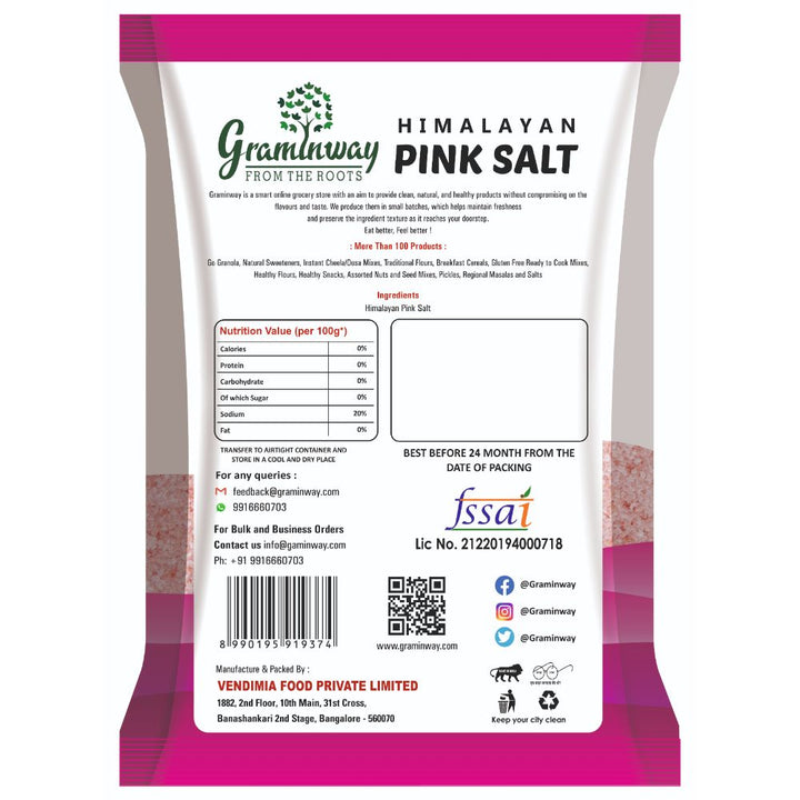 Himalayan Pink Salt | Natural & Himalaya Sourced | Minerals Rich Salt | 500 GM