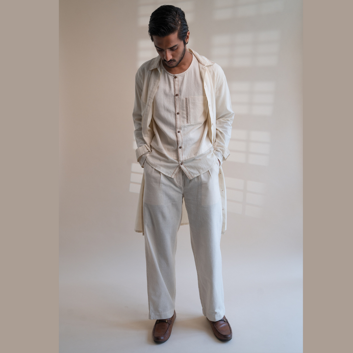 Pleated Blazer For Him & Her | Textured with Kantha Embroidery