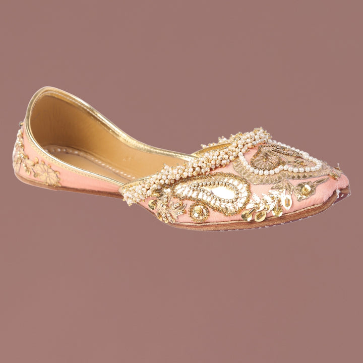 Powder Pink Silk Festive Jutti |  Exude Femininity & Sophistication