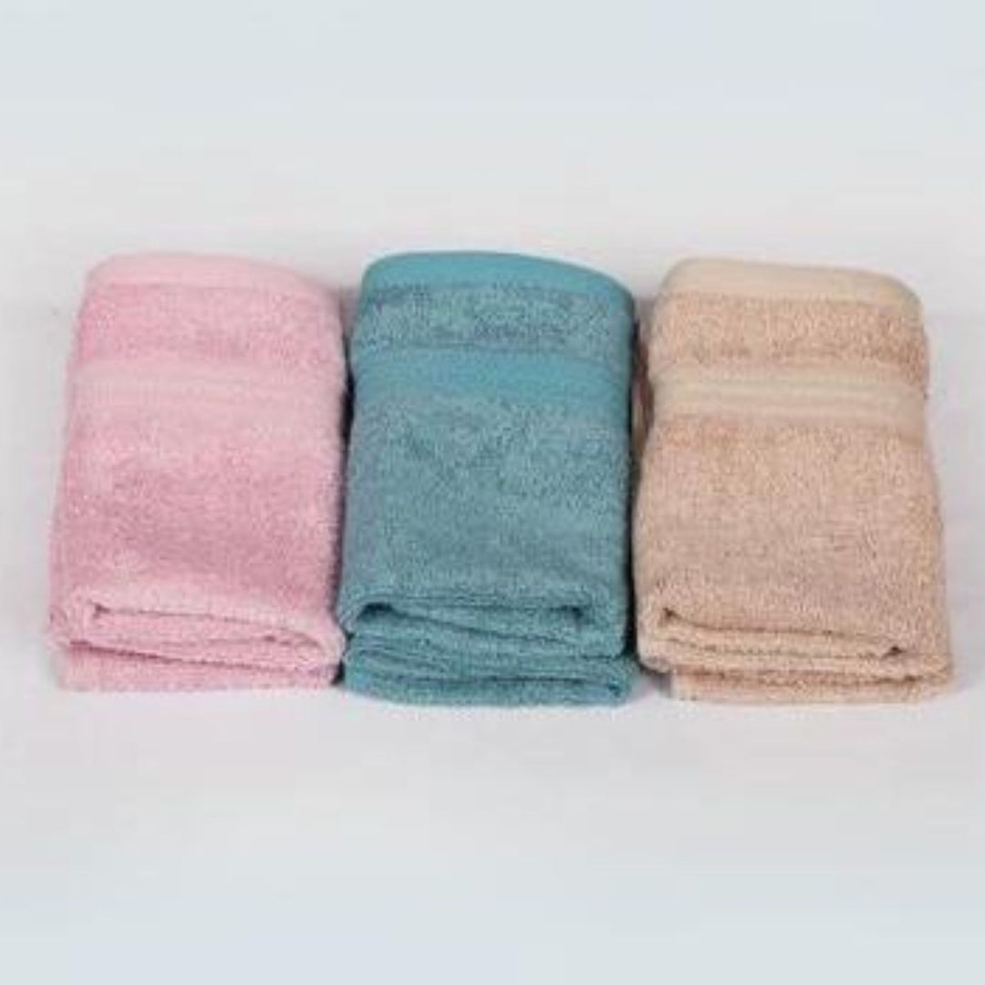 Natural Bamboo Face Towel | Eco Friendly | Pink, Turquoise & Beige | Set Of 6