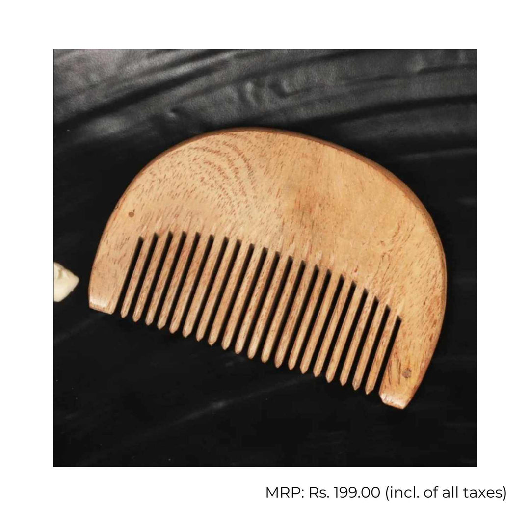 Neem Wood Beard Comb | Hand-Crafted | Anti-bacterial | Eco-Friendly