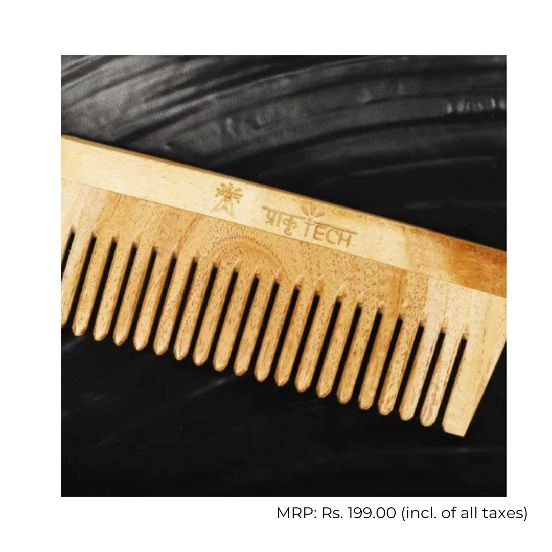 Neem Wood Shampoo Comb | Anti-Dandruff & Anti-Hair Fall Comb | Eco-Friendly |