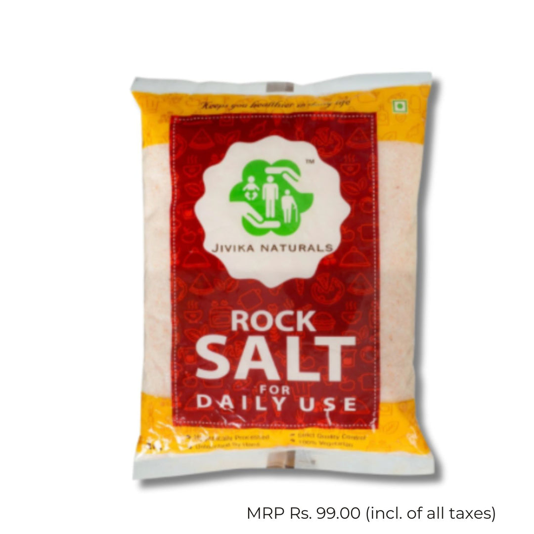 Rock Salt | Fine Grain | Natural | Essential Mineral Rich | Pure | Aging Care | Pouch of 1000 GM