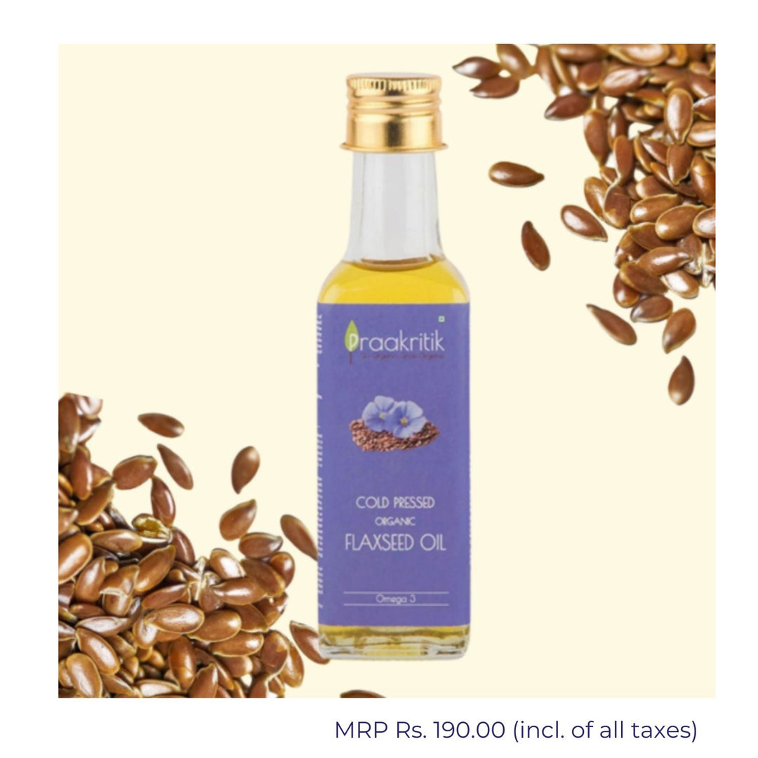 Organic Cold Pressed Flaxseed (Alsi) Oil | Omega Fatty Acids Rich | 100 ML