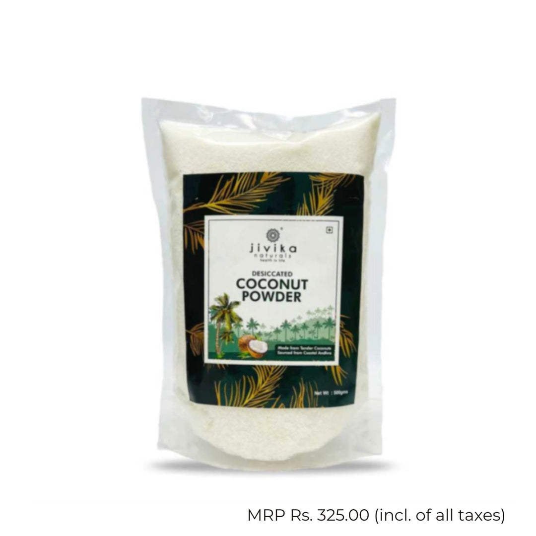 Desiccated Coconut Powder | Fresh | Organic | Natural Fat | Flavourful | Pouch of 500 GM