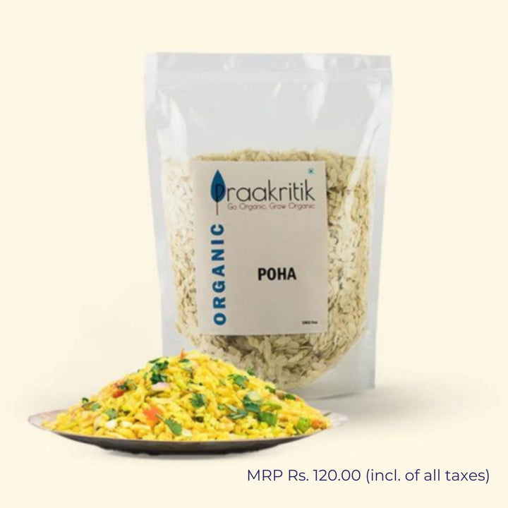 Organic Poha (Flattened Rice) | Guilt-Free Wholesome Meal | Pack Of 500 GM