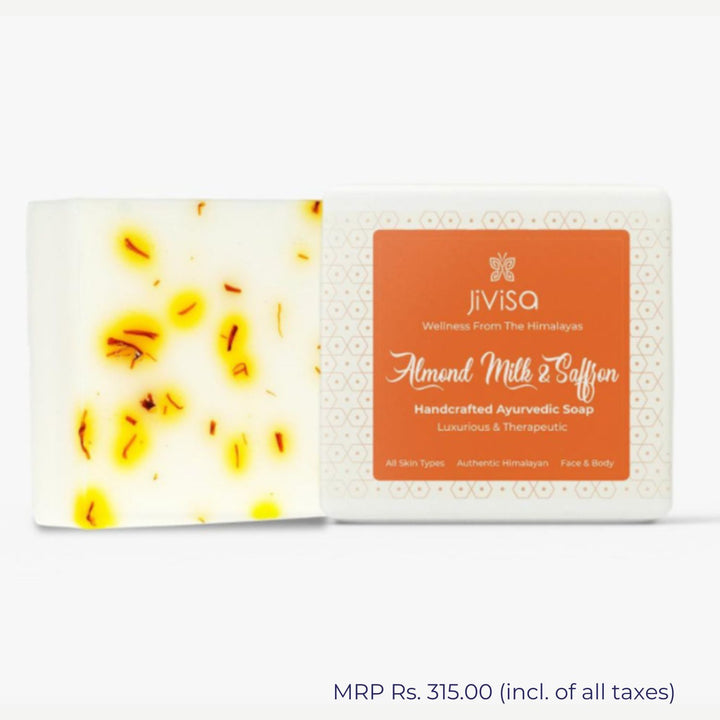 Almond Milk & Saffron Soap | For Skin Enrichment & Glow | Cruelty Free | 100 GM