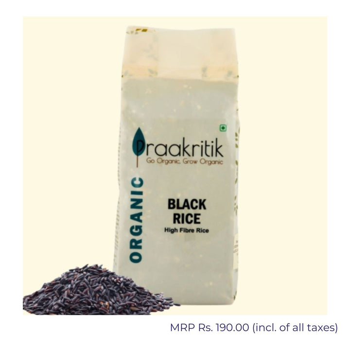 Organic Black Rice | 100% Natural & Pure | Low GI & High Fibre Rice |  500 GM