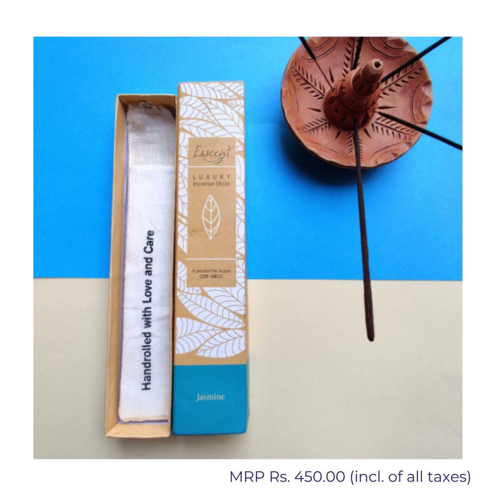 Jasmine Incense Stick | Hand-Rolled | Sweet Intoxicating Aroma | Natural | Set of 3