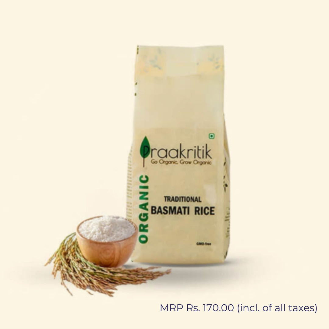 Traditional Basmati Rice | Nutrients Rich | 100 % Organic | GMO-Free | 500 GM