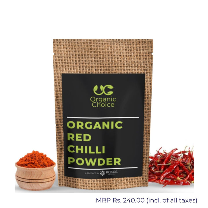 Organic Red Chilli Powder | Lal Mirch Powder | Sun-Dried and Grounded | 200 GM