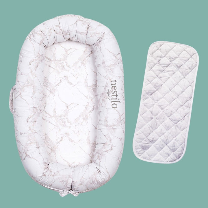 Printed Carrara Marble Mattress For Babies | Soft Cotton | Nursery Essential