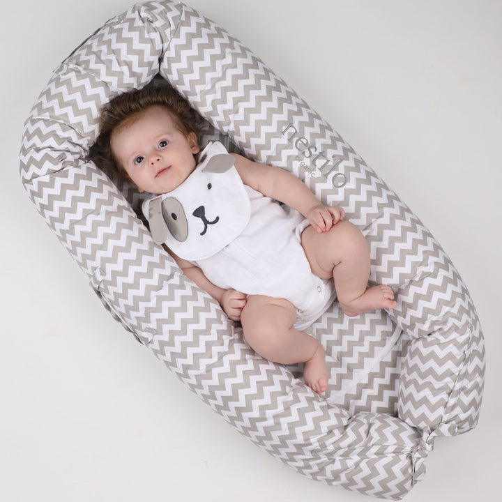 Printed Grey Chevron Mattress For Babies | Soft Cotton | Trusted for Babies