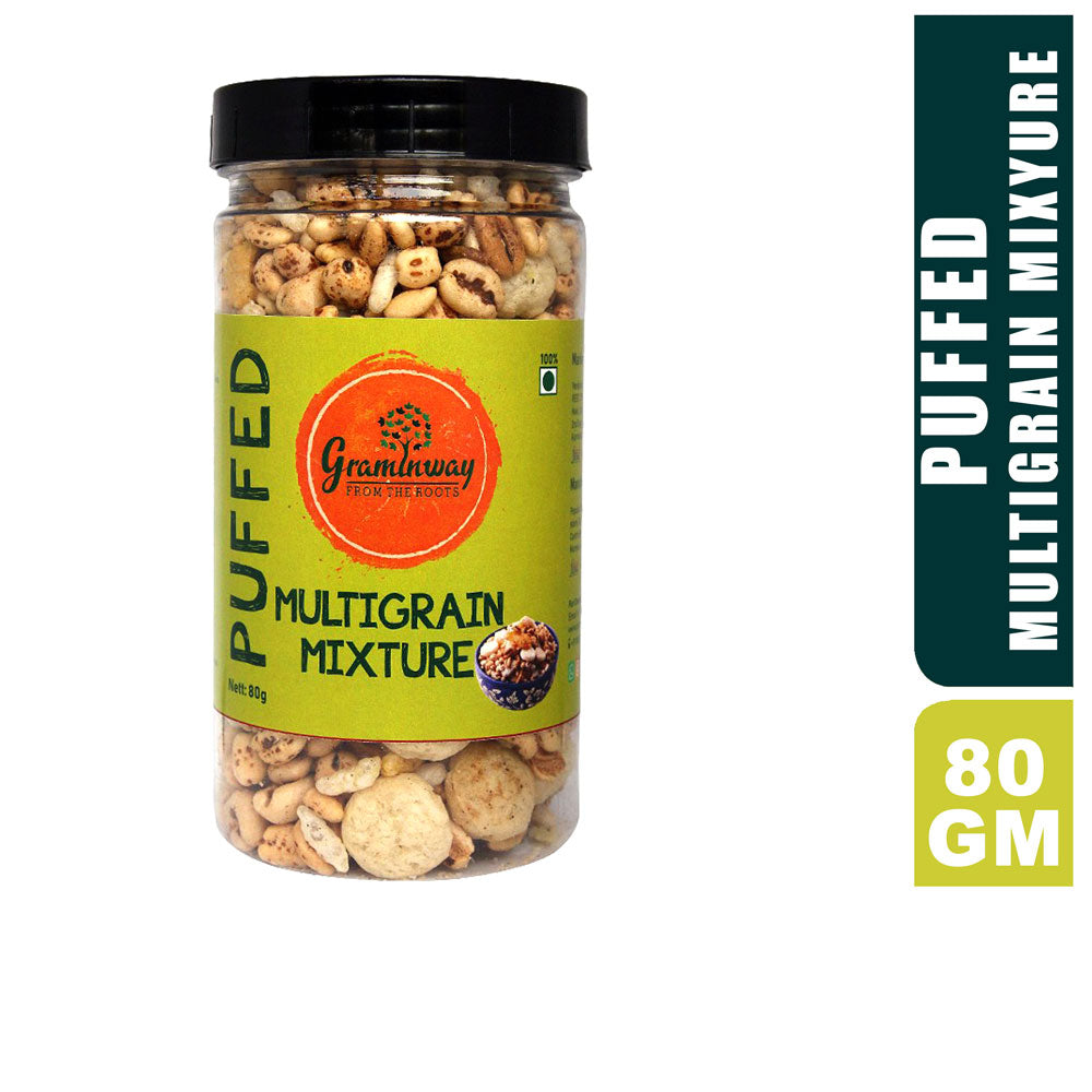 Puffed Multigrain Mixture | Healthy Snack | 100% Natural | Jar of 80 GM