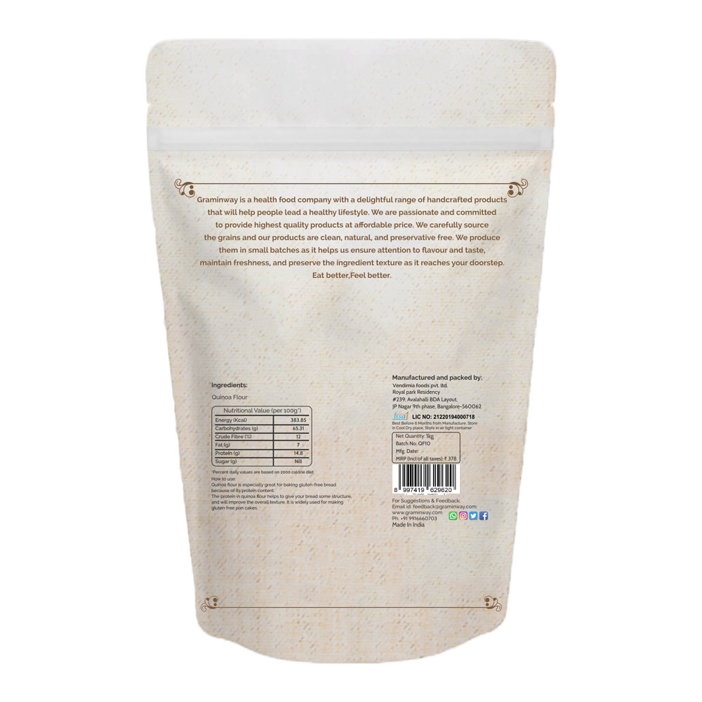 Quinoa Flour | Rich in Dietary Minerals and Vitamins | Superfood | 1000 GM