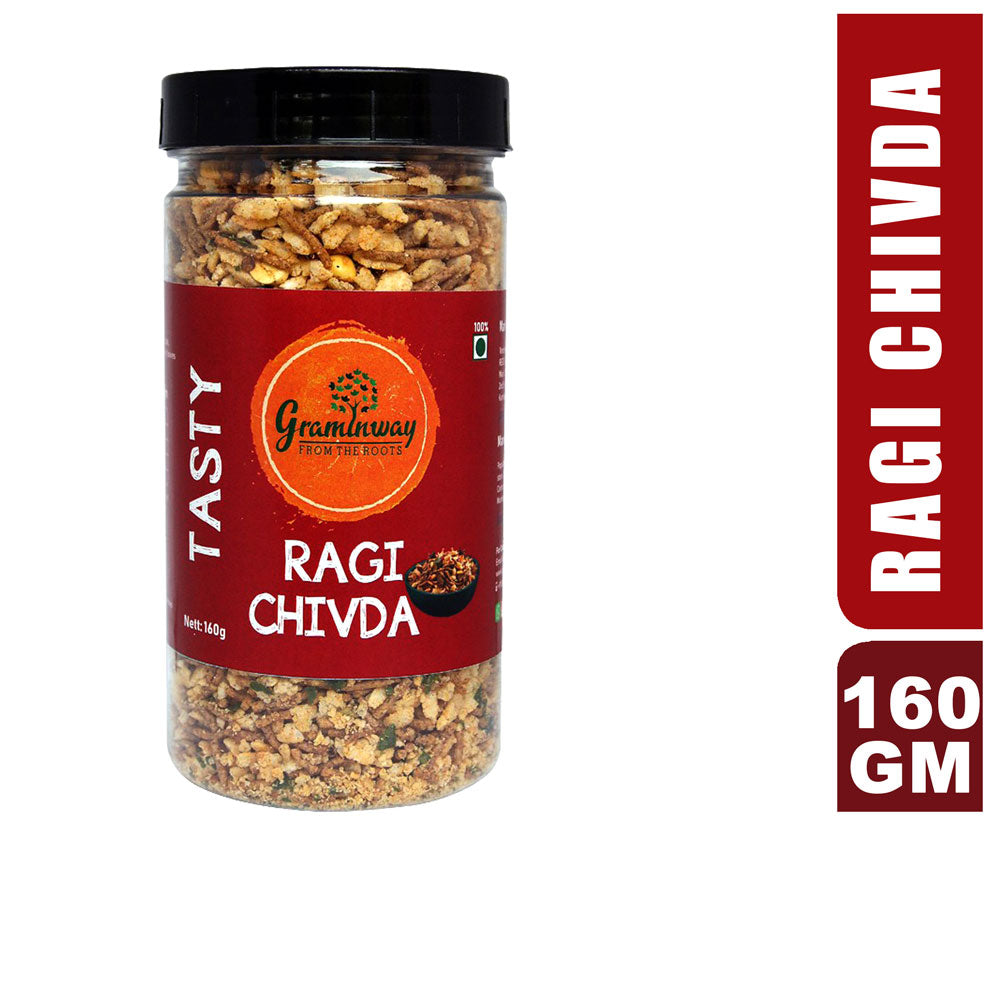 Irresistible Organic Ragi Chivda | Guilt Free Healthy Evening Snack | Jar of 160 GM