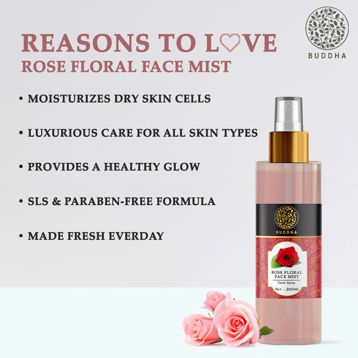 Rose Facial Mist Toner | Hydrating | Lighten Dark Spots | Chemical Free | For Men & Women | 150 ML