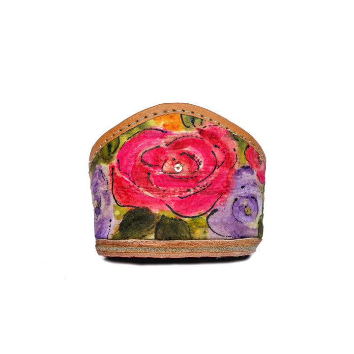 Rose Hand-Painted Raw Silk Women Jutti | Hand Embroidered | Rose Pink