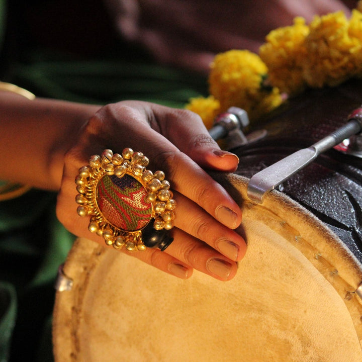 Royal Ring | Folk Dance Inspired | Classic Jewellery | Black Pottery And Brass Made