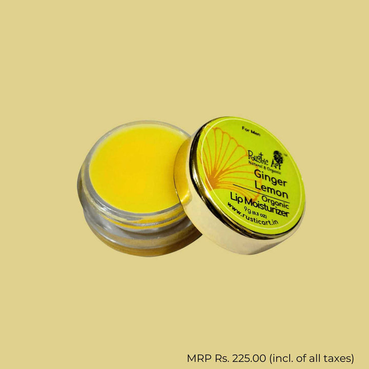 Lemon Ginger Lip Moisturiser | For Men | No Gloss | Vegan-Organic-Natural | 9 GM