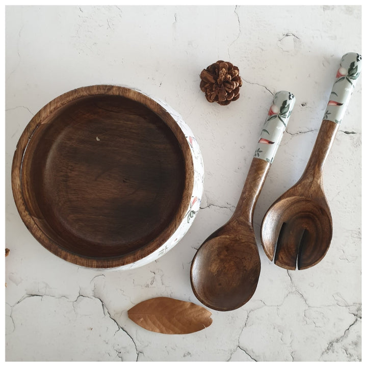 Mayura Medium Salad Bowl Combo Set | Mango Wood