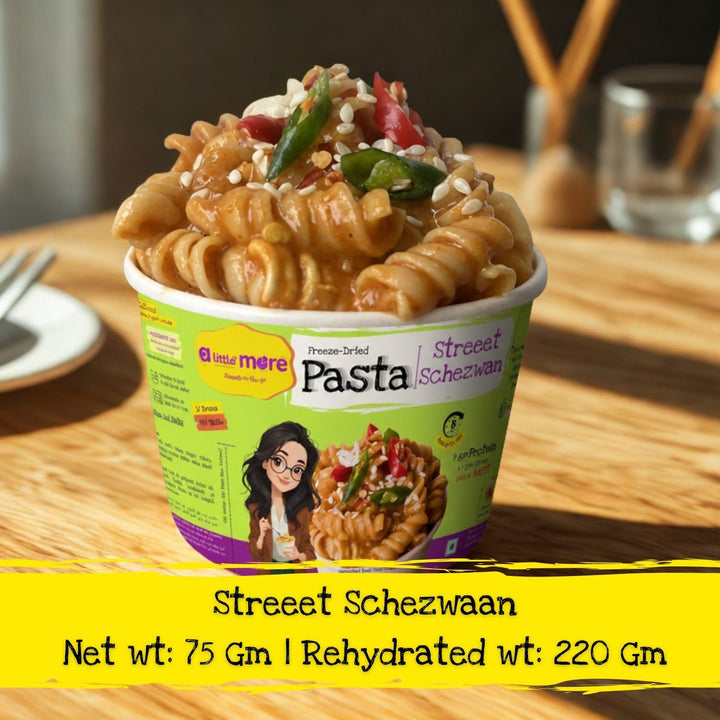 Streeet Schezwan Instant Pasta | Freeze Dried & Ready To Eat | Travel Friendly | 220 GM