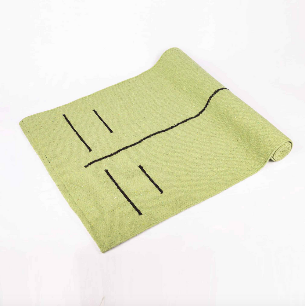 Cotton Yoga Mat (Green) | Hand-Woven | Plastic Free