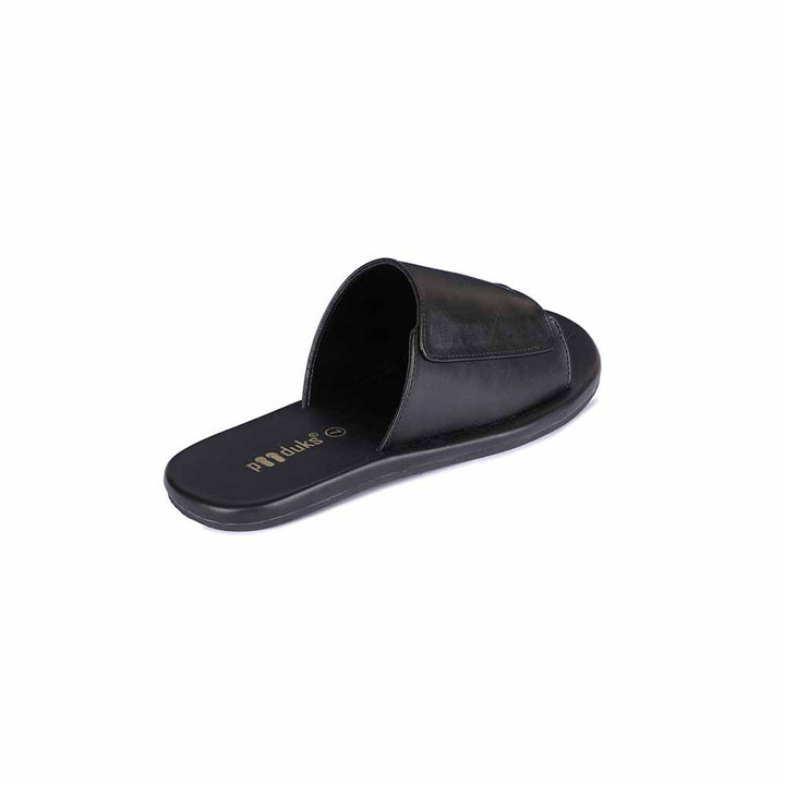 Comfy Black Eco-Friendly Men Flats | Cloak Vegan Leather Slides