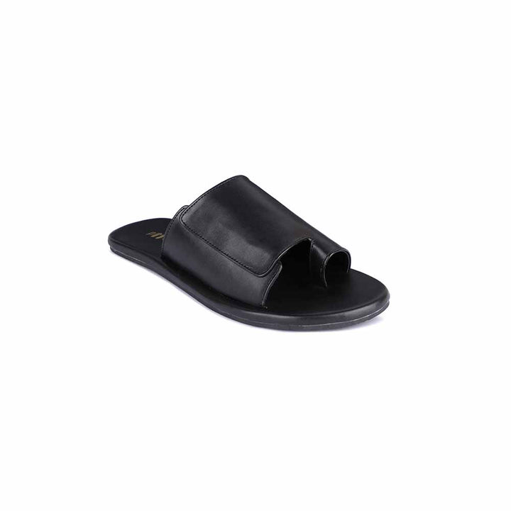 Comfy Black Eco-Friendly Men Flats | Cloak Vegan Leather Slides