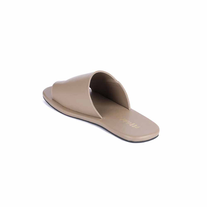 Consciously Designed Cloak Vegan Leather Slides | Beige Flats For Men