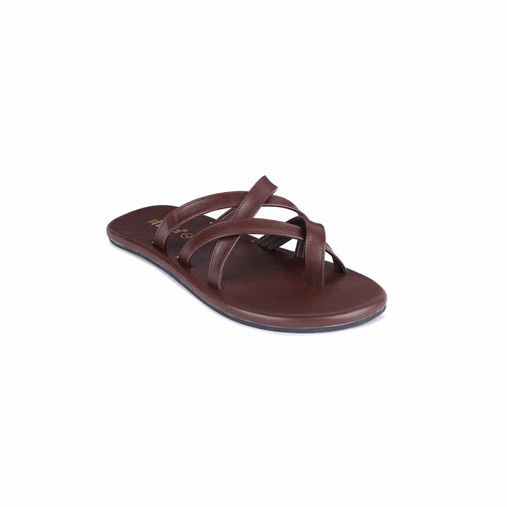 Radial Comfort Dark Brown Eco-friendly Men Flats | Crossover Straps for Comfort