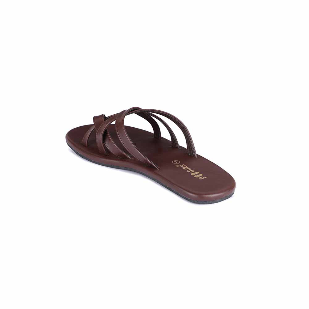 Radial Comfort Dark Brown Eco-friendly Men Flats | Crossover Straps for Comfort