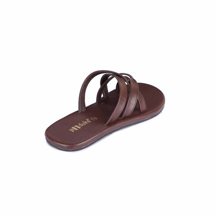 Radial Comfort Dark Brown Eco-friendly Men Flats | Crossover Straps for Comfort