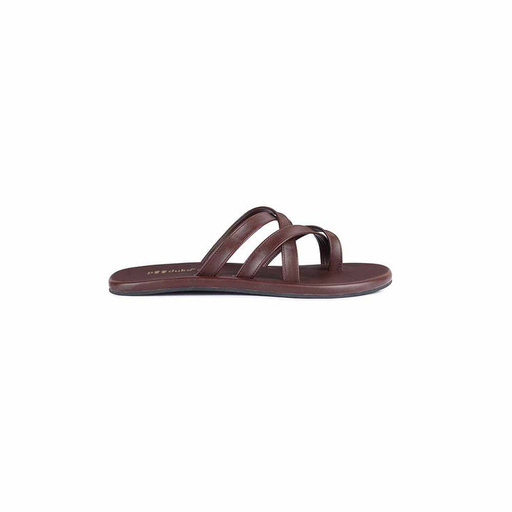 Radial Comfort Dark Brown Eco-friendly Men Flats | Crossover Straps for Comfort