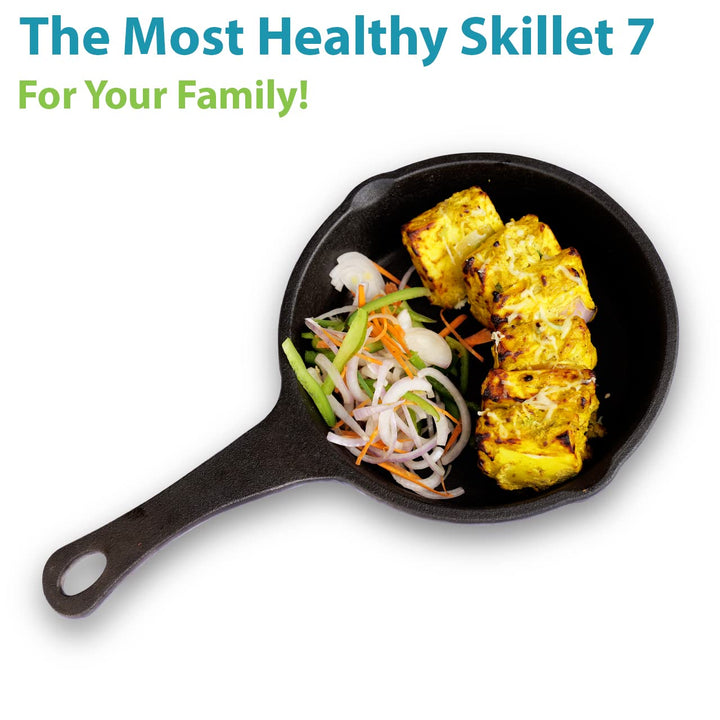 7" Skillet | For Frying & Sautéing in Healthy Cookware | Pre Seasoned Cast Iron 