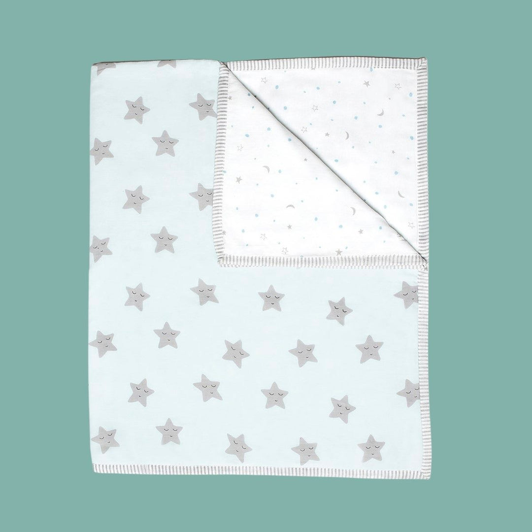 Sleepy Star Blue Soft Dohar Blanket For Babies | Nursery Essential | Cotton