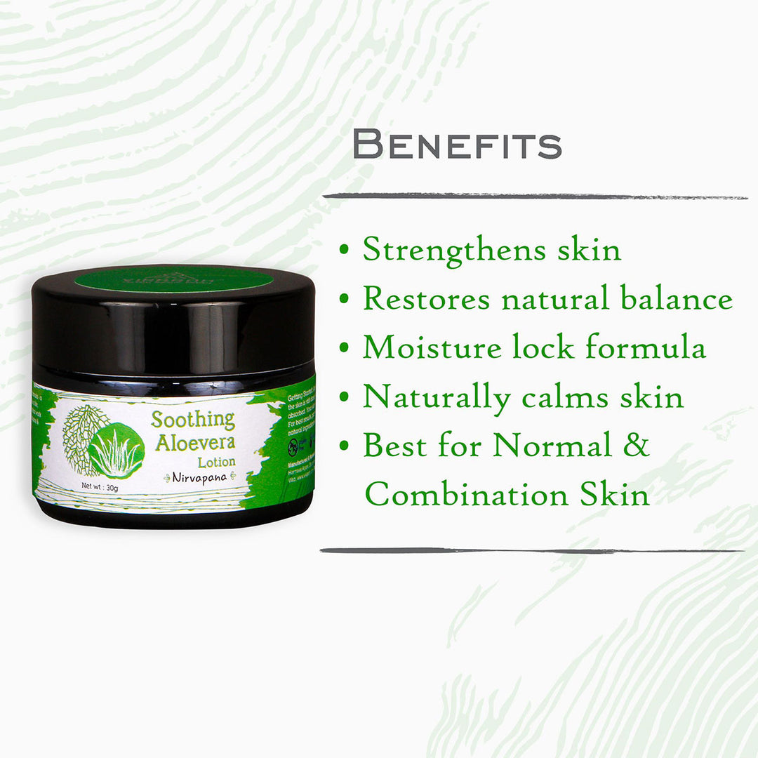 Aloevera Lotion | Calming and Restorative | All Skin | Multi-Usage- Primer, Lip Mask , Night Cream, Eye Cream | 30 GM 