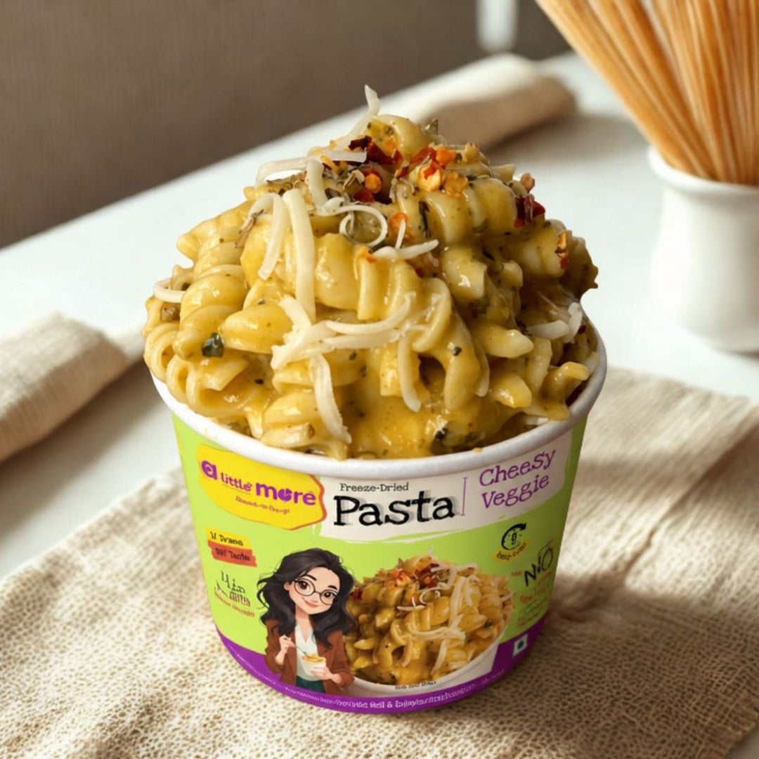 Cheesy Veggie Instant Pasta | Freeze Dried- Ready To Eat Food | Travel Friendly | 220 GM