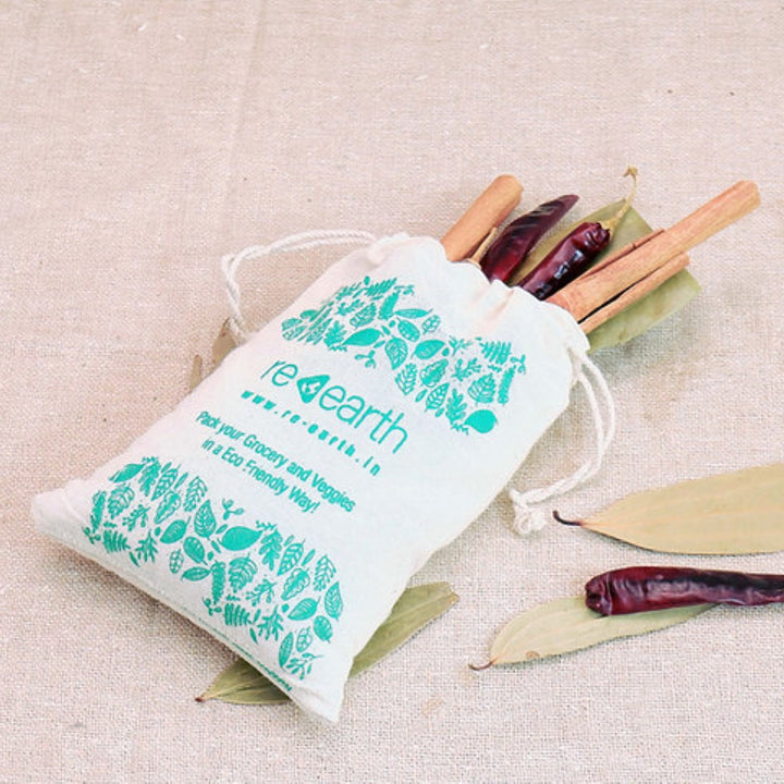 Eco Friendly Spice Bag | 100% Reusable Cotton | Compostable | 7" x 5"