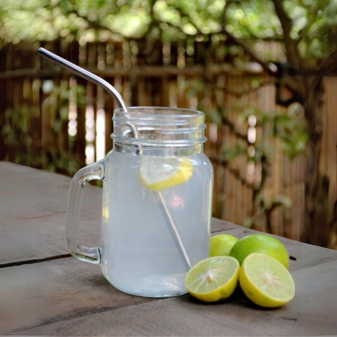 Stainless Steel Bent Straws | Pack Of 2 | With Straw Cleaner | Easy Clean