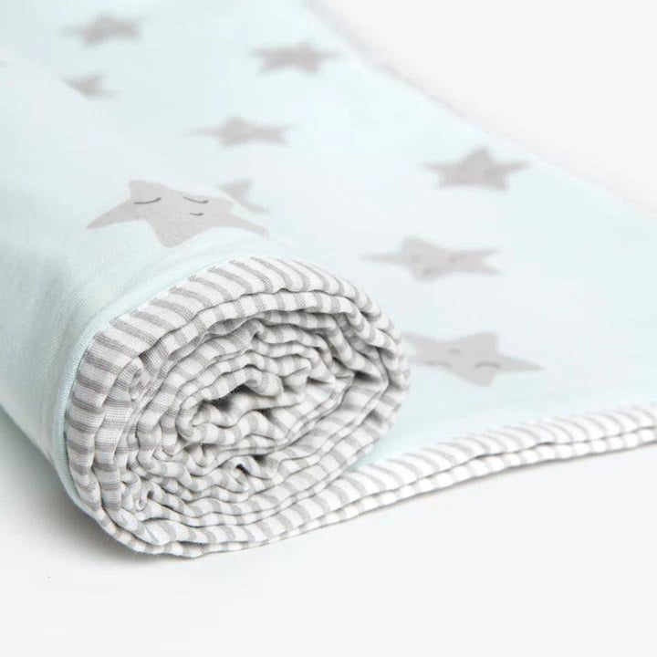 Star Light Blue Quilt Bedding Set For Babies | Cotton | Set Of 6