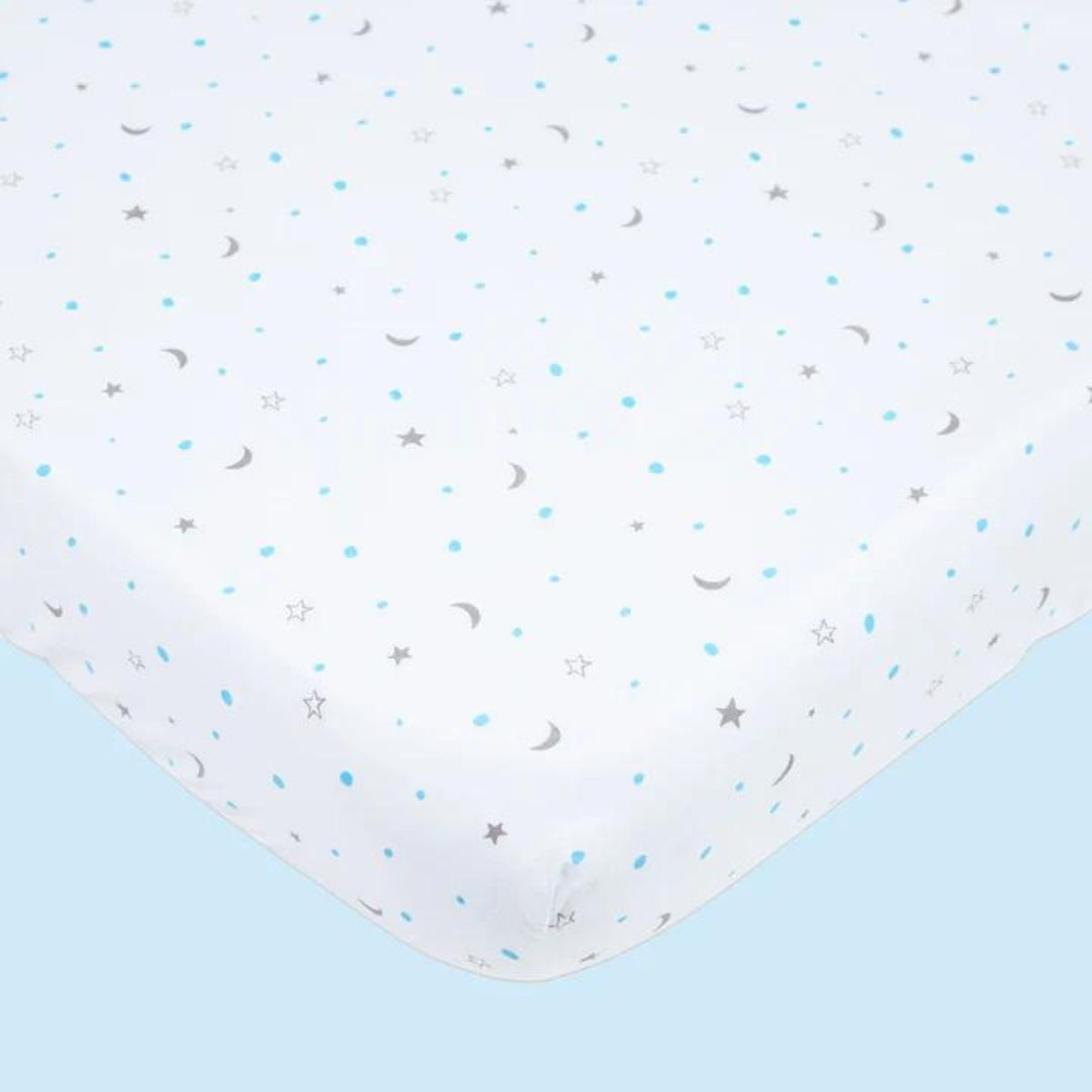 Star Light Blue Quilt Bedding Set For Babies | Cotton | Set Of 6