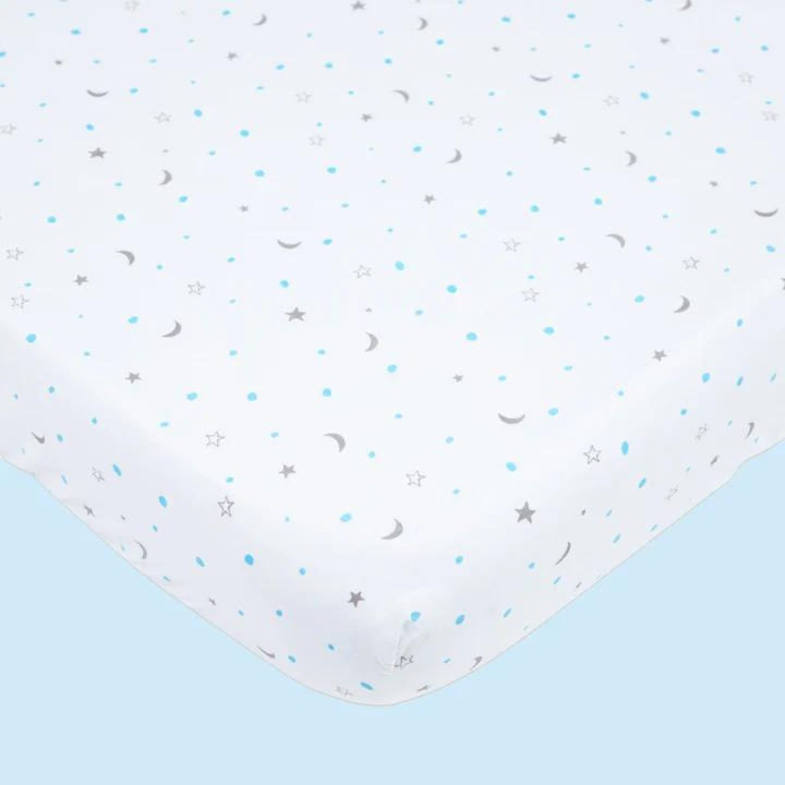 Star Light Blue Quilt Bedding Set For Babies | Cotton | Set Of 6