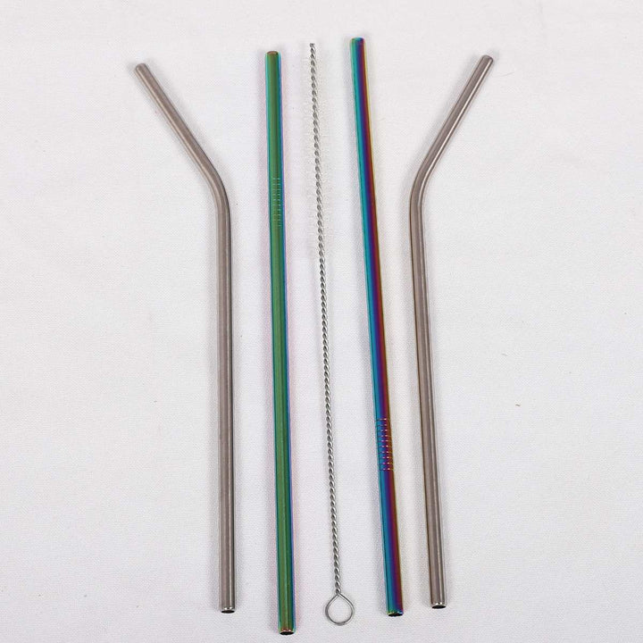 Straight  & Bent Stainless Steel Straws With Straw Cleaner, Eco-Friendly, Combo of straw nd cleaner, sustainable option, Eco-friendly straw