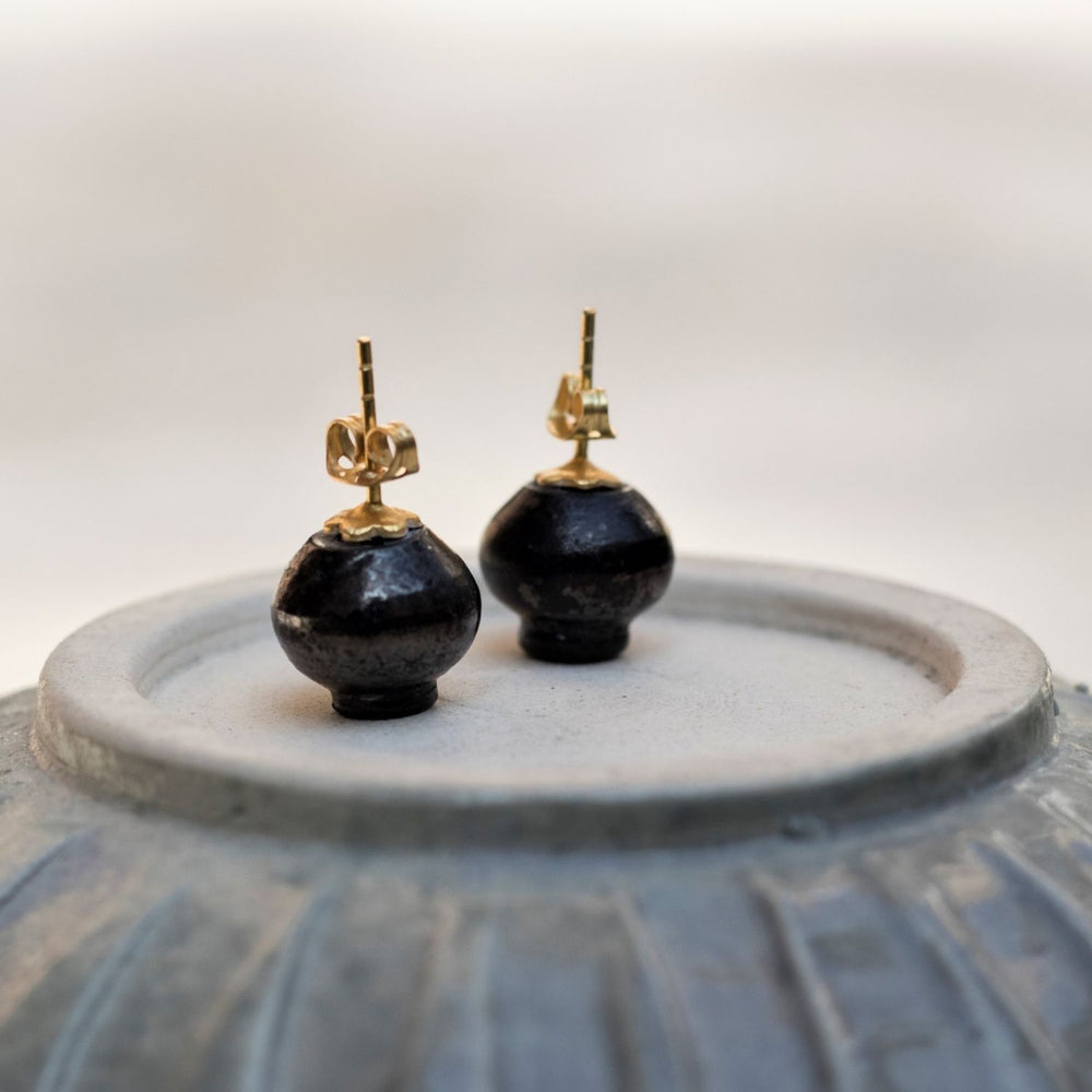 Studs Kalash | 22 Kt Gold Plated | Minimal Statement Jewelry | Hand Crafted